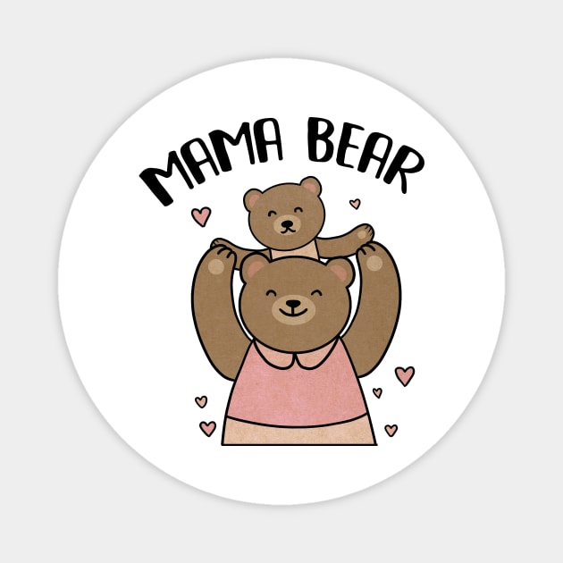 Mama bear with cub, Love Mothers Magnet by logiamerch